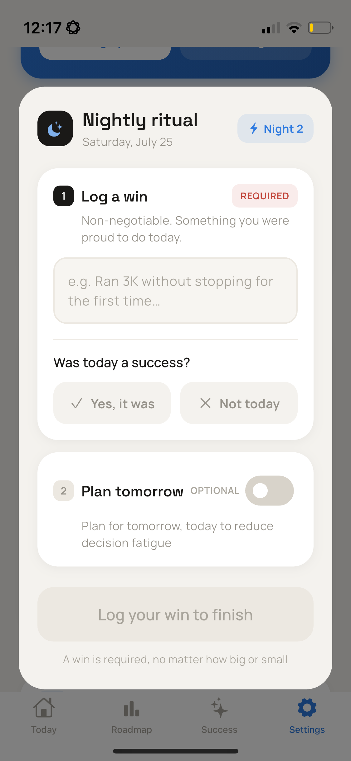 June — log a win