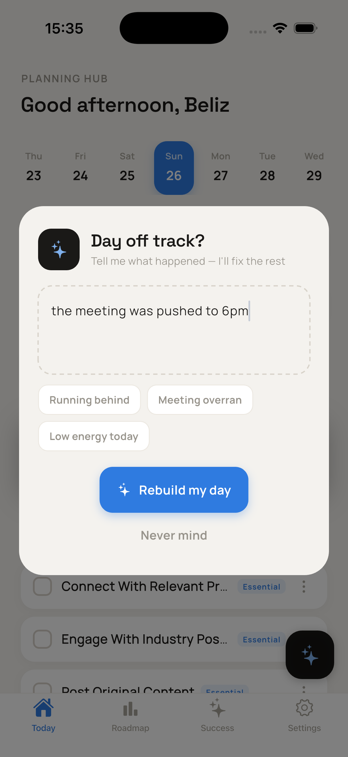 June — reschedule