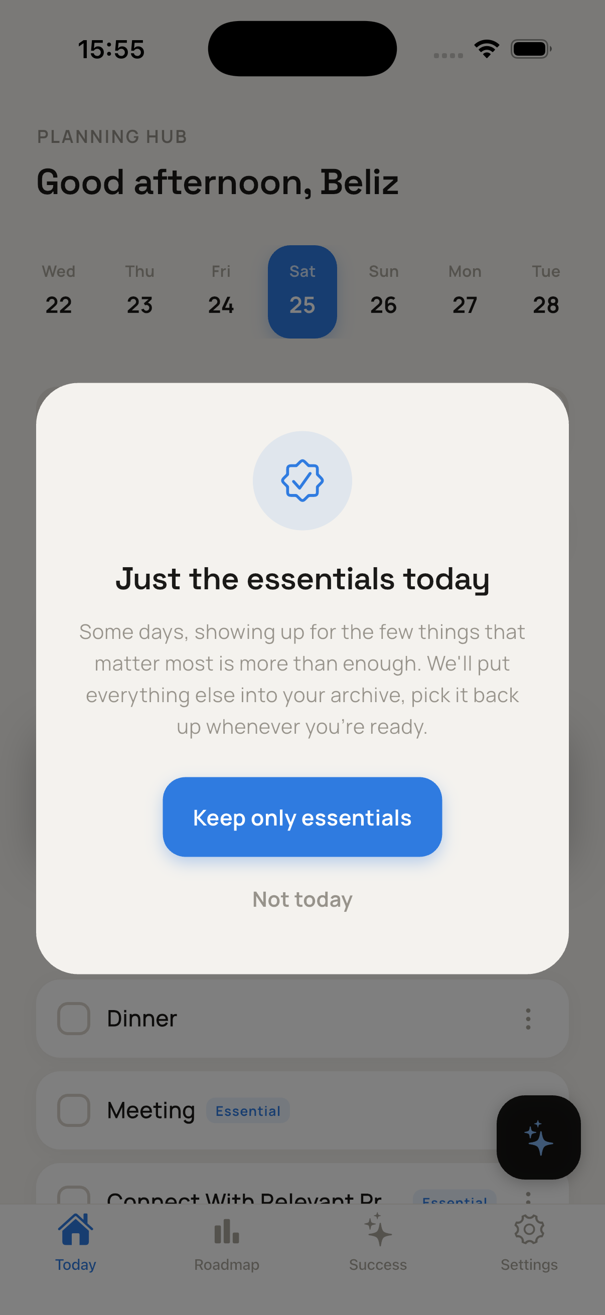 June — just the essentials