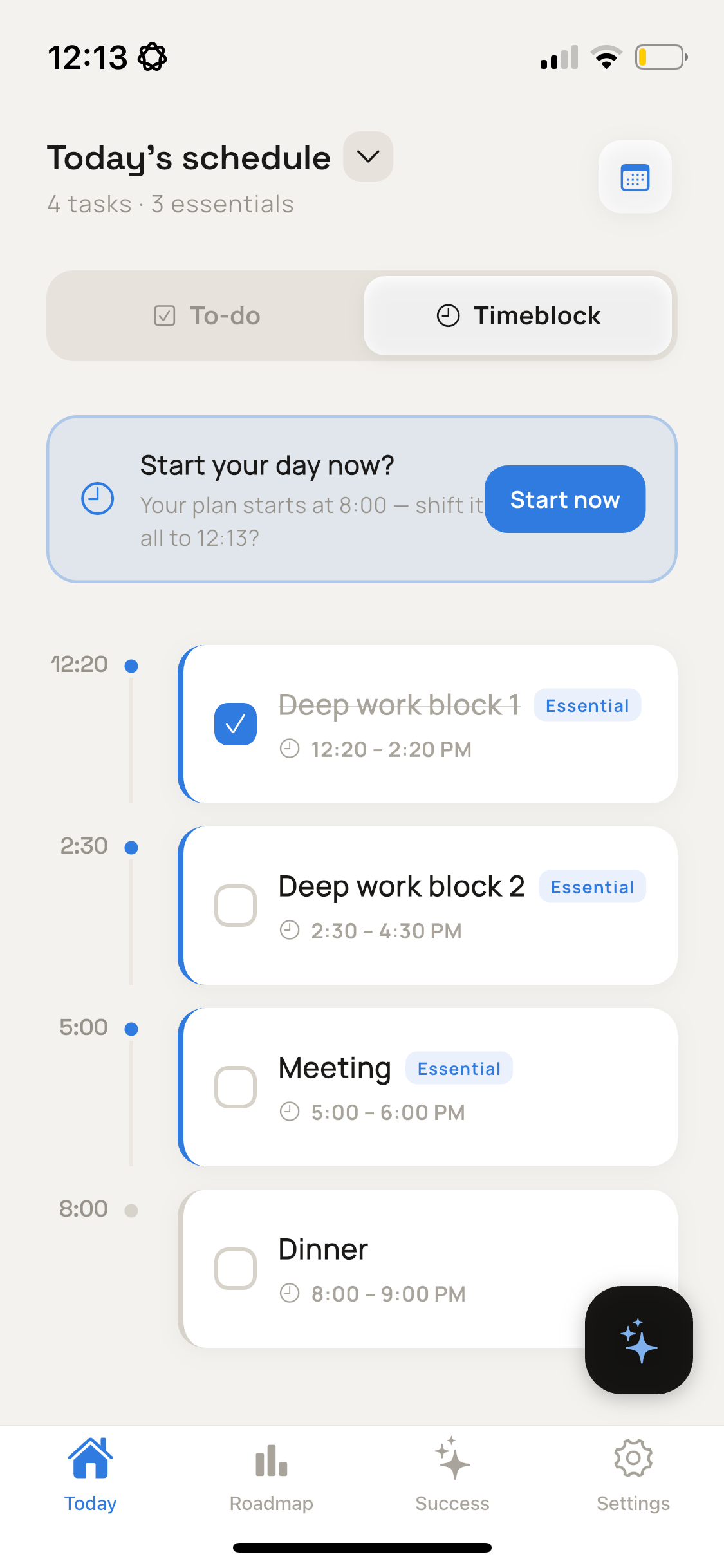 June — timeblocked day